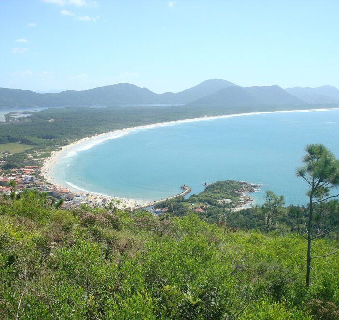 View over Barra da Lagoa beach and bay in Florianópolis